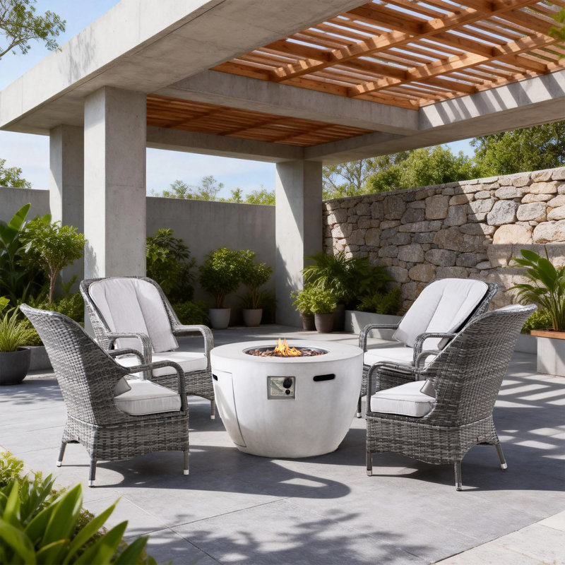 Lark Manor Algird Wicker Patio Conversation Set - Thumbnail 2