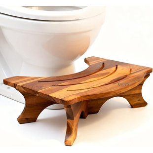 Tabouret de toilette en U en bois de teck pour adultes