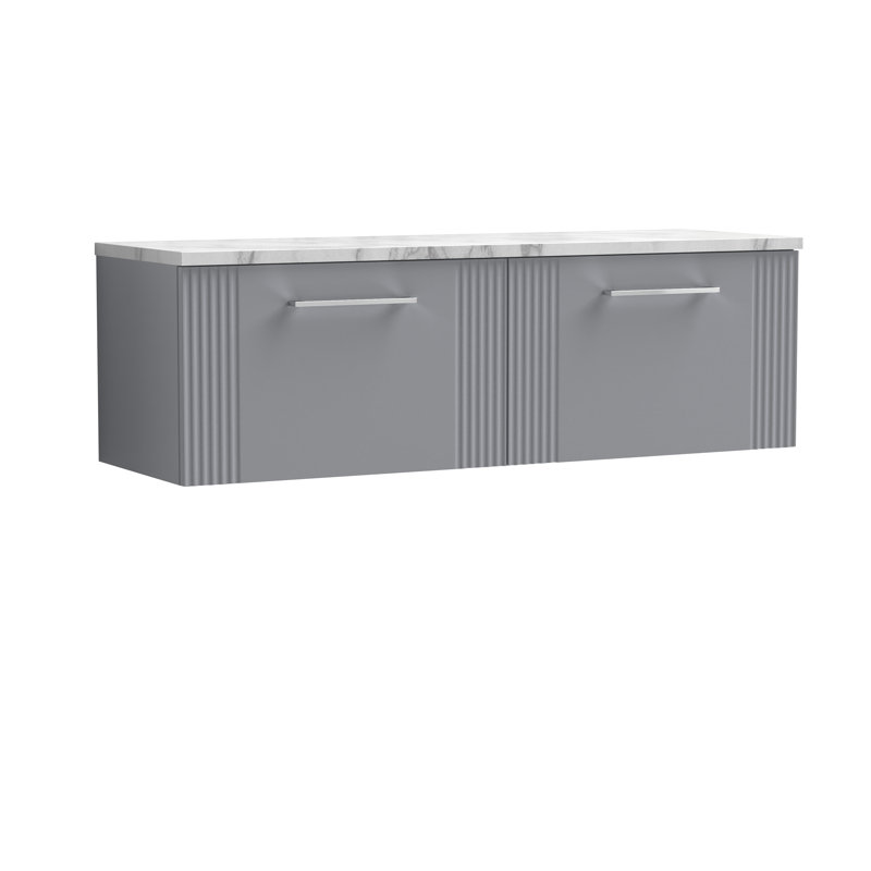 Deco 293.55cm Double Bathroom Vanity Base Only, Satin Grey
