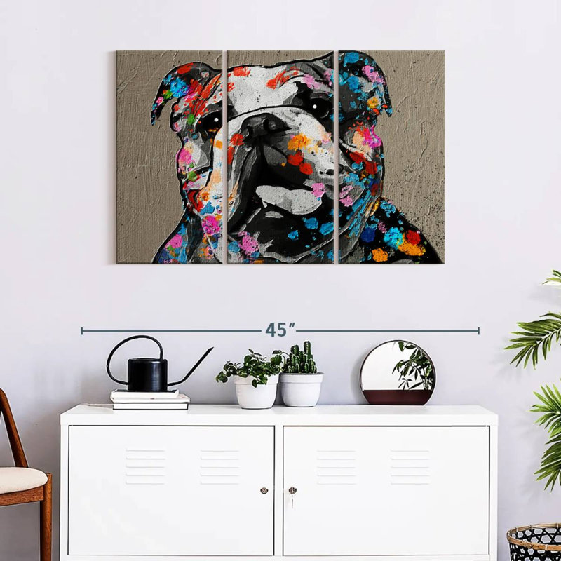 Reproduction sur toile de plusieurs animaux, H 14 po x l 23 po x P 1 po