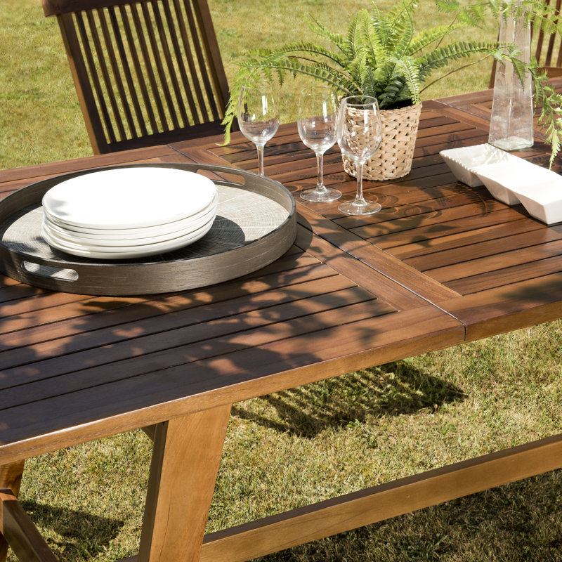 Lapham 6 - Person Teak Wood Patio Dining Set with Extendable Rectangular Table