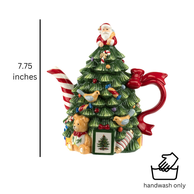 Théière d'arbre de Noël Spode 7,75 po