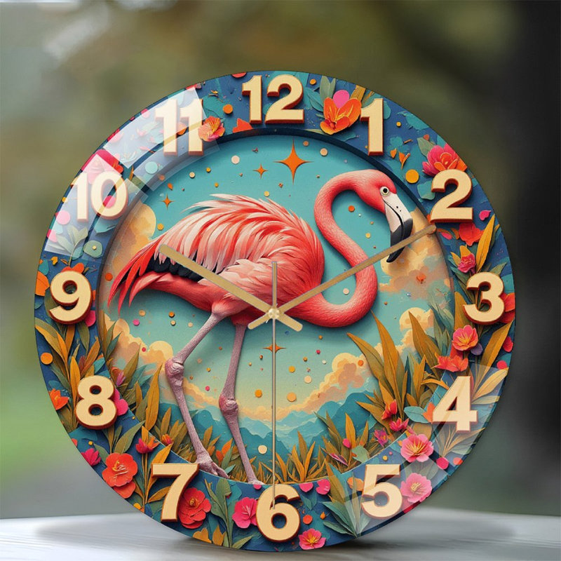 Horloge murale 12 po Flamingo