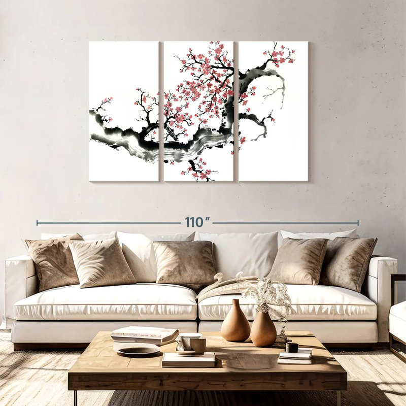 Harnek Plum Blossom Branch III, 48" H x 74" W
