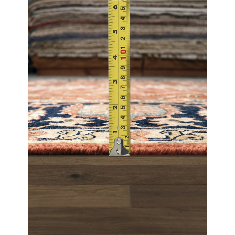 Serapi Hand-Knotted Wool Oriental Area Rug in Blue/Orange/Black, Runner 6' x 16'