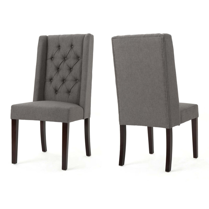 Chaise de salle à manger [Ensemble de 2 pièces], Gris foncé