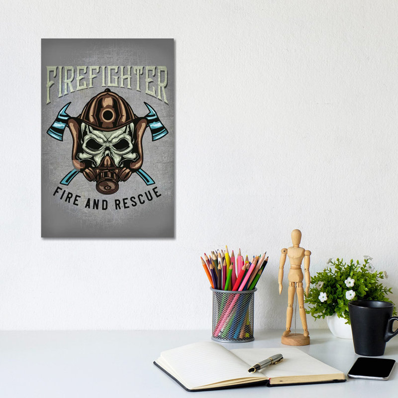 Firefighters I by Gab Fernando - Wrapped Canvas Print, 20.32 cm H x 30.48 cm W