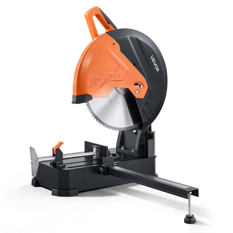 Scie à métaux à onglet de 40 cm (16 pouces), lame pour coupe à froid, moteur puissant de 3000 W, angle réglable de -45° à 45°, coupe à sec efficace, stable, avec carter de protection de lame renforcé et règle graduée.