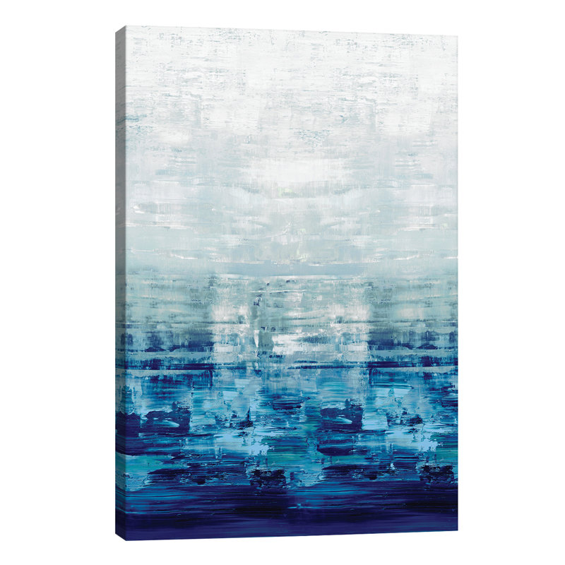 Blue Reflections 1 Piece Painting on Canvas, 152.5 cm H x 101.5 cm W x 3.175 cm D, No Frame