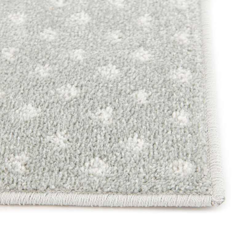 Rectangle Polka Dots Polypropylene Plastic Rug, Runner 2'2" x 3'11", Gray