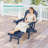 Folding Adirondack Chair with Retractable Ottoman and Cup Holder, Outdoor HDPE Lounge Chair-1978898543