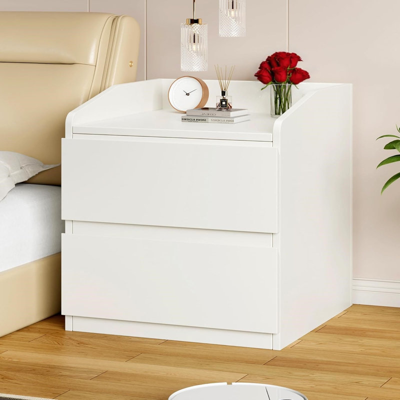 59.99 cm W Bedside Table, White