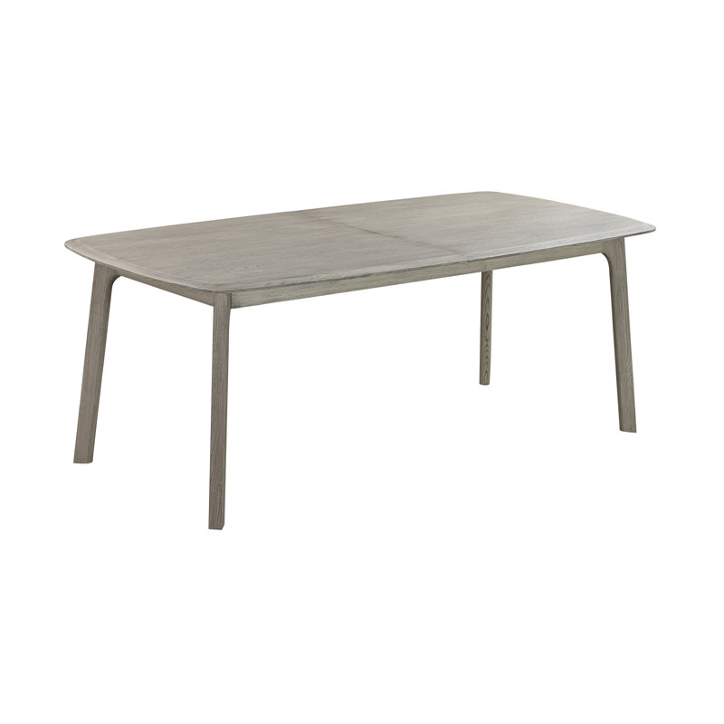 Ambere Extendable Oak Solid Wood Dining Table, Silver/Gray/Oak