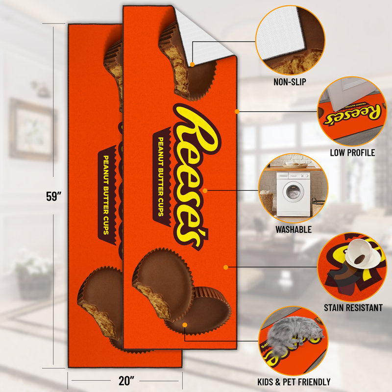 Tapis de couloir lavable antidérapant Reese