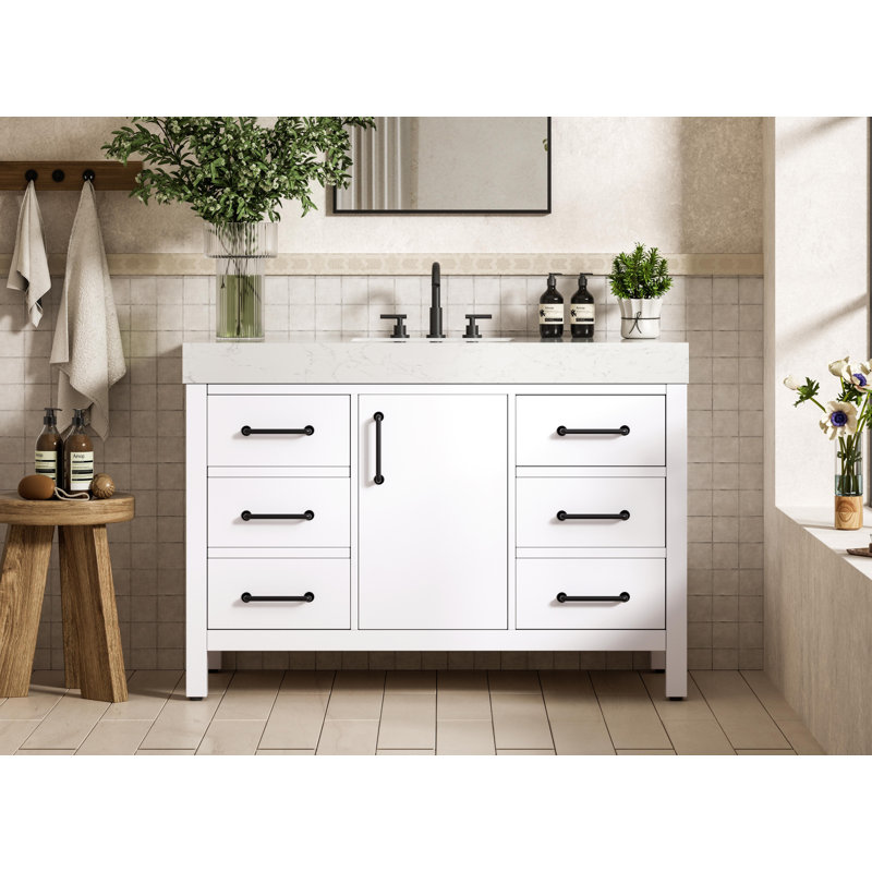 48 inch Single Bathroom Vanity_Traditional_VF60648, White