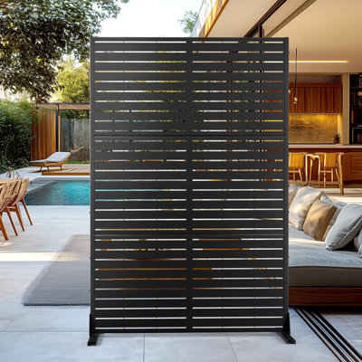 Metal Privacy Panel Set, 4’W x 6’H – Freestanding or Wall-Mount, Outdoor Privacy Screen for Indoor & Outdoor Use by UFURYRIDE