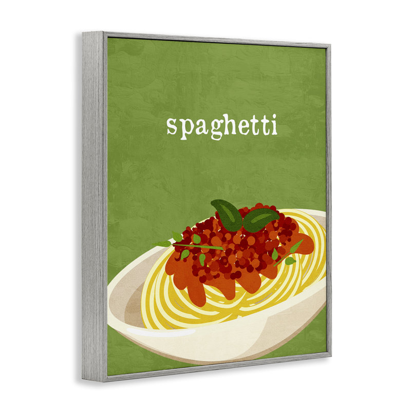 Spaghetti Italian Cuisine, giclée encadrée, design par Kim Allen, H 14 po x l 11 po, Estampe numérique Farmhouse