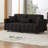 80''chenille fabric sofa with pillow-1126643204