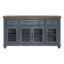 Buffet Americana, aucun assemblage requis, finition bleu velours côtelé