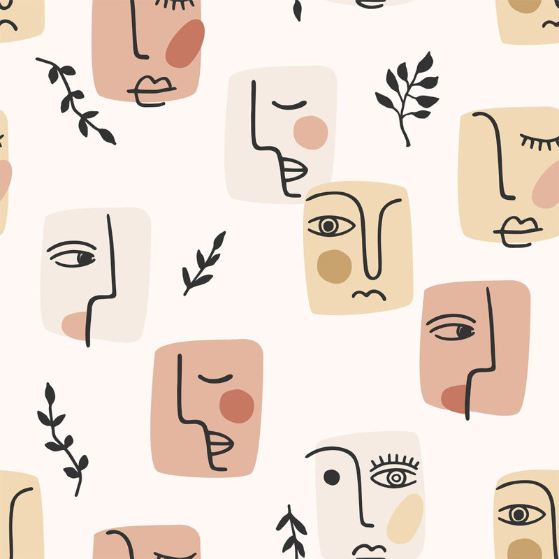 Rouleau de papier peint adhésif L 8,5 pi x l 24 po Arita faces