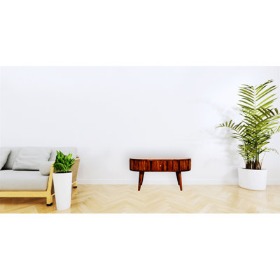 Console simple et élégante avec plateau en bois, table basse de loisirs