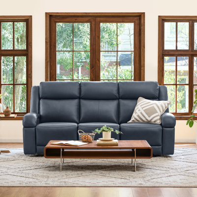 Zachery Genuine Leather Power Reclining Sofa