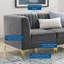 Triumph Channel Tufted Performance Velvet Loveseat In Navy-227303067