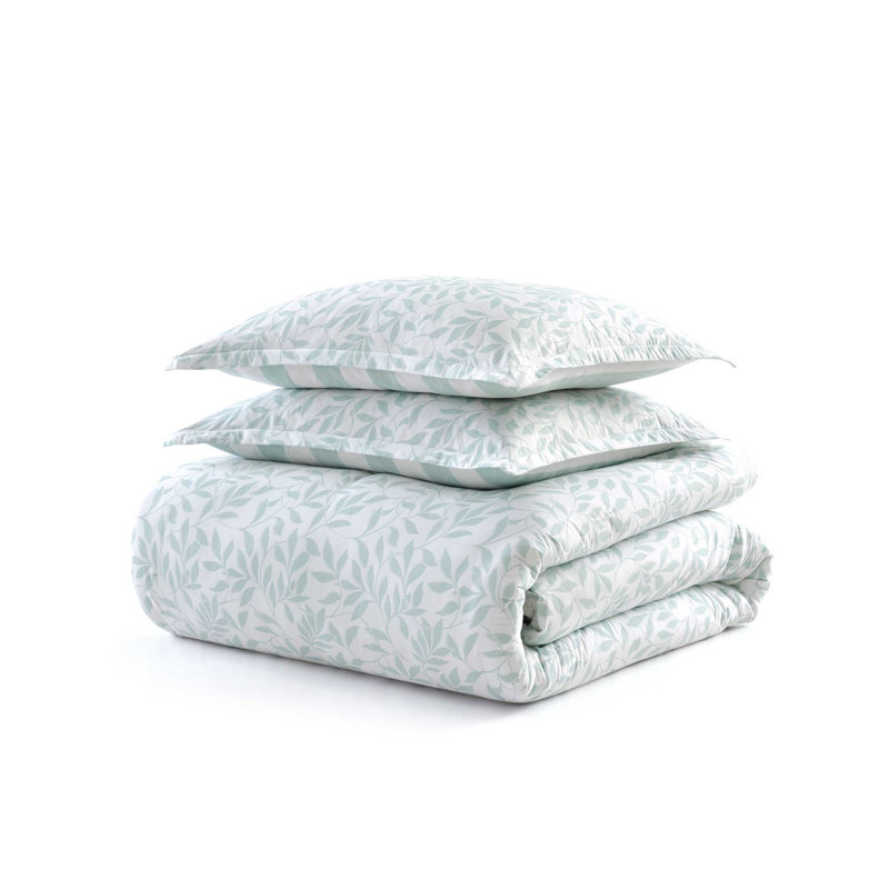 Ensemble d'édredon réversible en coton Martha Stewart, Édredon pour grand lit + 2 taies décoratives