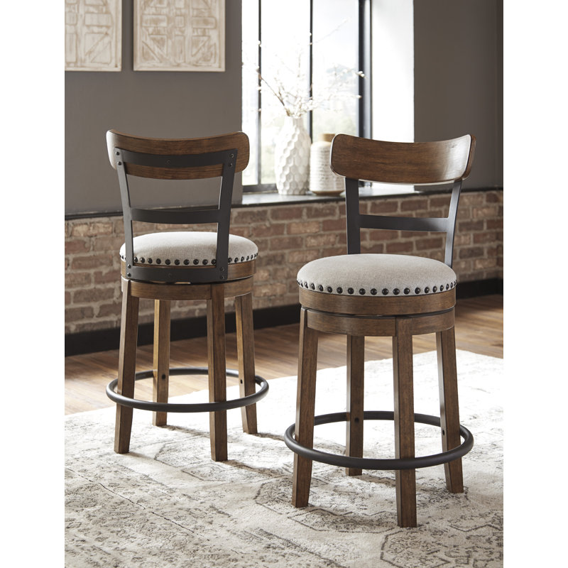 Valebeck Counter Height Dining Table and Barstools, 5 Pieces: Table, 4 Chairs, Brown/Beige/Black