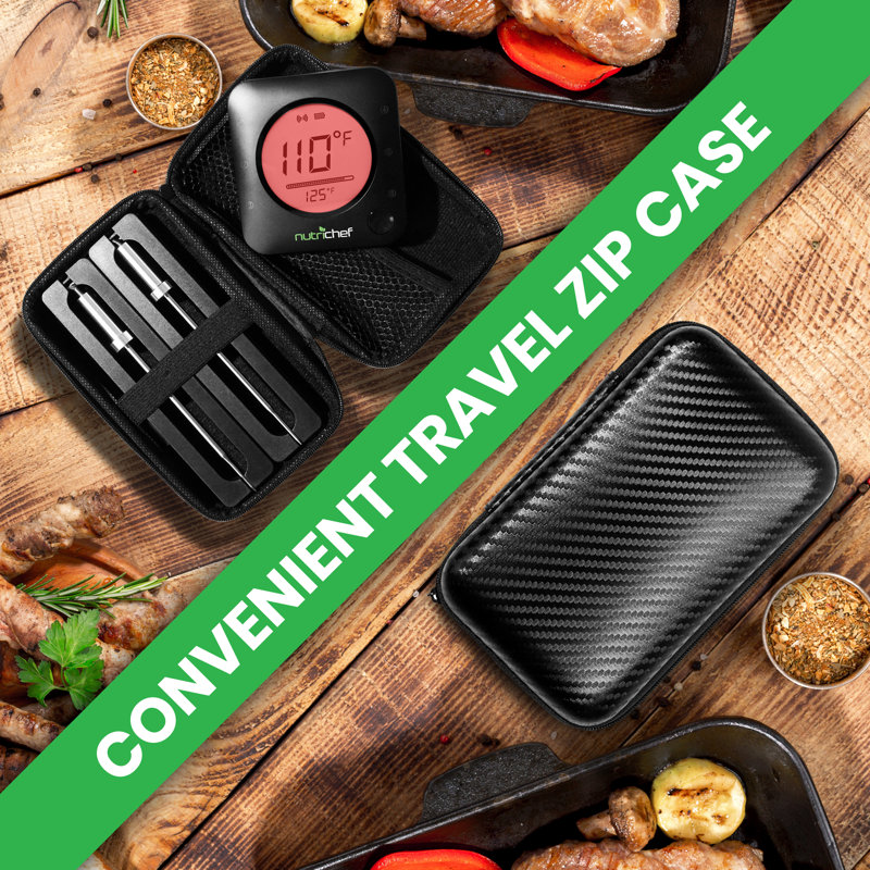 Thermomètre de barbecue intelligent Bluetooth Nuthausf - Affichage numérique, alerte sans fil Ios téléphone Android