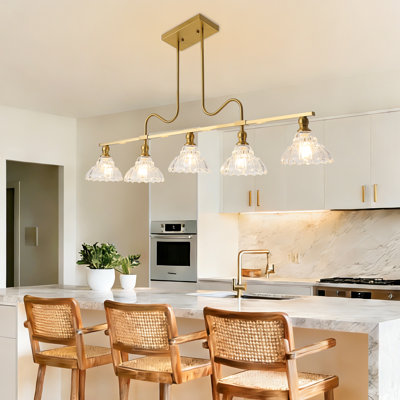 Vintage Chandelier Light, 5-Light  Pendant Lights Kitchen Island Lighting(Bulbs Not Included)