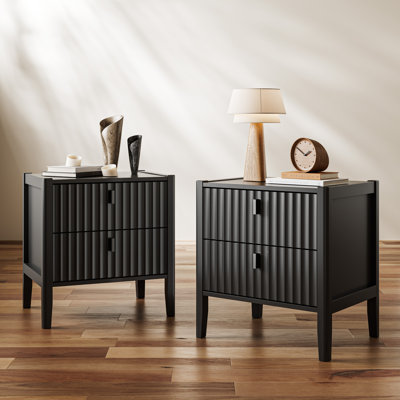 Nightstand With 2 Drawers (set Of 2)