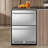 24" Beverage Refrigerator Double Drawer 180 Cans Built-In Stainless Steel Beer Cooler Fridge with Silent Slide 2 Compartment Organizer