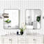 Miroir de salle de bain en métal noir avec cadre 24 po x 36 po - élégant pour la chambre à coucher, le salon et la salle de bain rectangulaire élégante-120995003