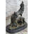 Signed Original Howling Wolf Bronze Sculpture Marble Base Statue Gift Decor Gift