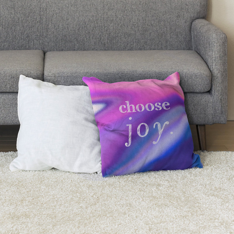 Coussin de sol choose Joy, 40 po x 40 po, Rose et bleu marine