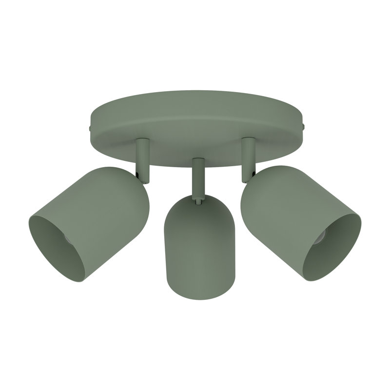 Tilston Steel Minimalist Triple Ceiling Spotlight, Green