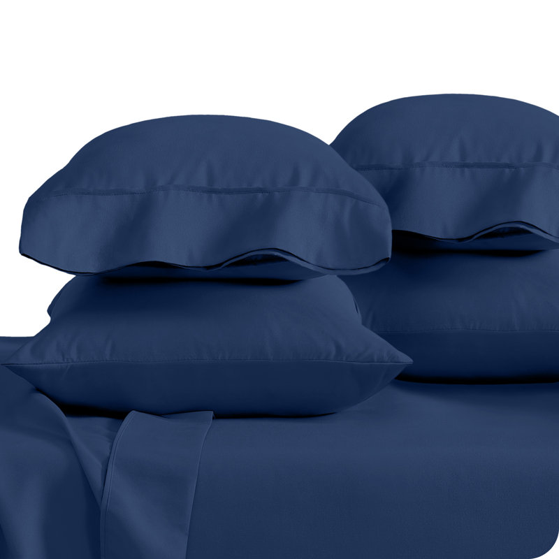 Ultra-Soft Microfiber Pillowcase, Dark Blue, 4 King Pillowcases