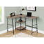 Bureau d'ordinateur, bureau personnel, coin, tablettes de rangement, L 48 po, forme en L, travail, ordinateur portable, métal noir, contemporain, moderne-256876302-256876297