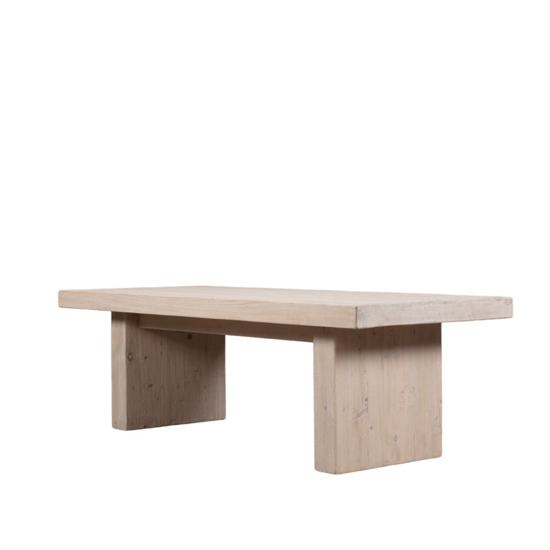 Rectangle Oak Block Dining Table, Gray