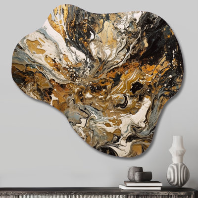 Painting Artwork With Swirls Marble I - Abstract Marble Cloud Shape Asymmetric Metal Wall Sculpture