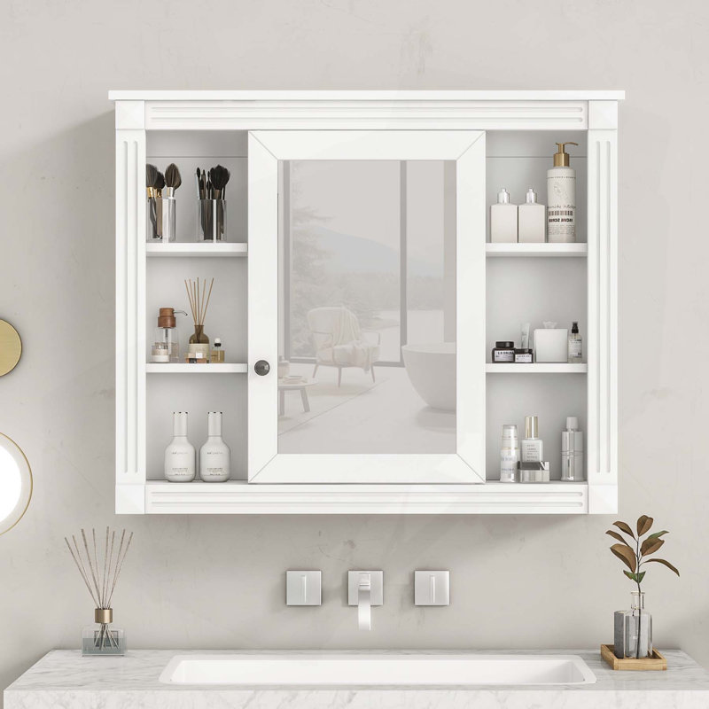 Armoire murale moderne avec plusieurs tablettes et rangement polyvalent