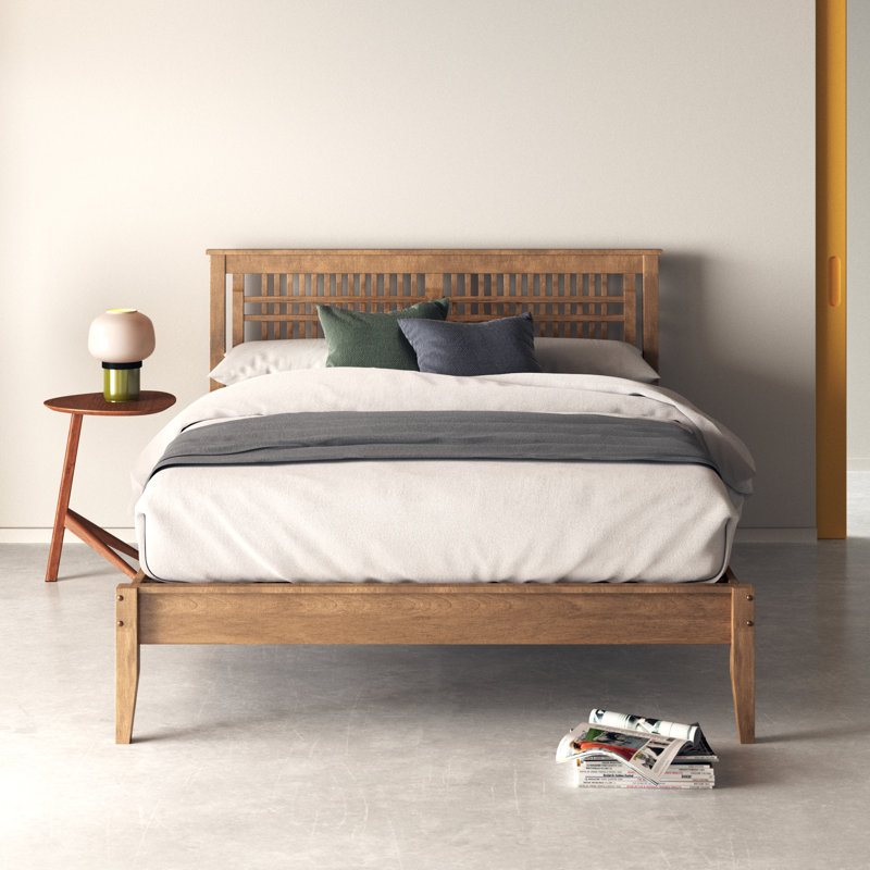 Solid Wood Slat Bed, King