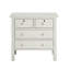Table de chevet avec 4 tiroirs de rangement - Blanc antique