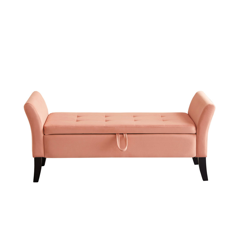 51.5" Bed Bench with Storage Velvet, Pink