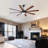 72" Integrated Led Matte Black Large Smart Ceiling Fan With Remote Control