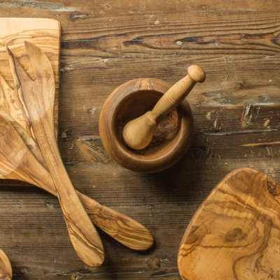 Wood Mortar And Pestle Set