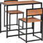 2 tables de salle à manger de style industriel - Dessus avec pieds en acier Chaises confortables idéales pour les petits espaces Facile à assembler et à nettoyer