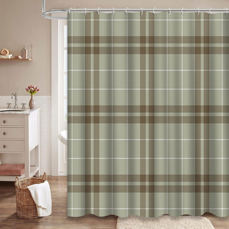 Rideau de douche Tartan, L 72 po x l 78 po