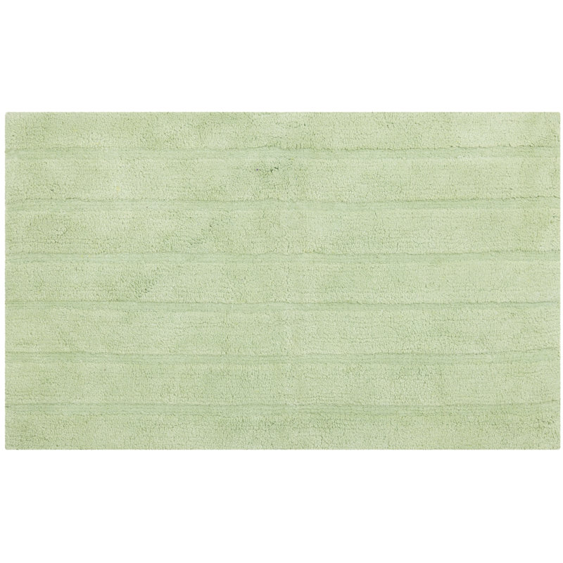Tauber Bath Hand Tufted Cotton Rug, 1'9" x 2'10", Light Green